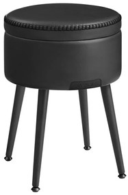 Кожен пуф CORE черен