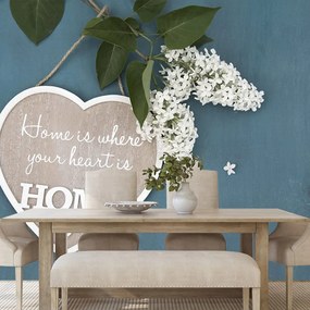Фототапет – Сърце с цитат - Home is where your heart is