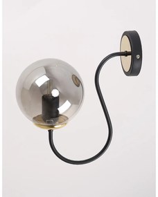 Черна и сива стенна лампа ø 15 cm Oslo – Squid Lighting