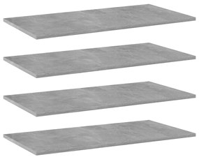 805338 vidaXL Рафтове, 4 бр, бетонно сиви, 80x40x1,5 см, инженерно дърво
