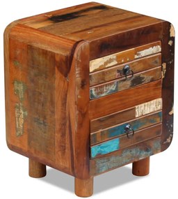 243323 vidaXL Нощно шкафче, регенерирано дърво масив, 43x33x51 cм