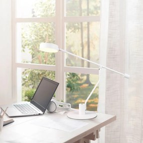 LED настолна лампа с огъваща се структура в матово бял цвят (височина 64 cm) Manduro – Trio