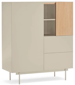 Висок скрин в светлосиво и естествен дъб 100x120 cm Otto - Teulat