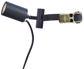 Външен прожектор черен за дърво GU10 50mm въртящ се и накланящ се IP65 - Solo