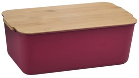 Кутия за хляб Kesper 58453, 33х18.5х12 см, Бамбуков капак, Бордо