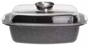 Ростер за фурна и котлон Kinghoff KH 1608, 5.5 литра, Капак с дозатор, Мраморно покритие, Индукция, Черен