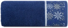 Памучна синя кърпа с коледна бродерия Ширина: 70 см | Дължина: 140 см