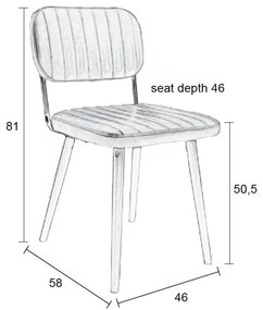 Кафяв трапезен стол в цвят коняк Jake Worn - White Label