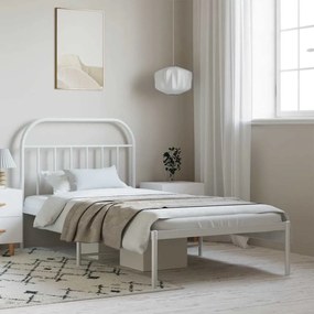 353679 vidaXL Метална рамка за легло с горна табла, черна, 100x200 см