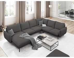 Тъмносив U-образен диван, десен ъгъл Vienna - Cosmopolitan Design