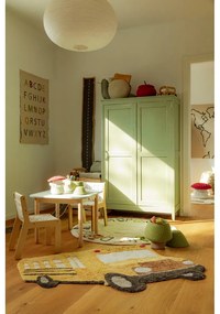 Памучен детски килим подходящ за пране/ръчно изработен в цвят жълта охра 90x130 cm School Bus – Lorena Canals