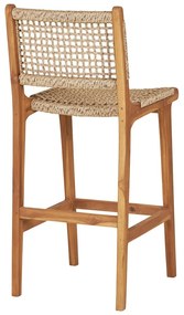 Бар стол от масивно тиково дърво в естествен цвят (височина на седалката 60 cm) Derby – House Nordic