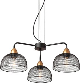 Redo 01-1573 - Полилей на кабел TAMIS 3xE27/42W/230V, диам. 59 см, черен