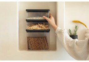 Кутии за съхранение Brabantia Tasty+ Stackable 1008881, 2x1.5л+1x3.5л, Без BPA, Плътно затваряне, Тъмносив