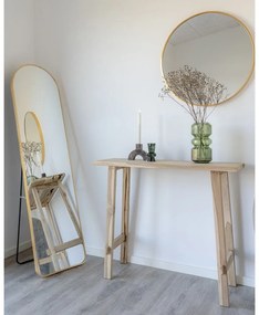 Конзолна маса от тиково дърво в естествен цвят 30x90 cm Girona - House Nordic