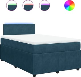 3289984 vidaXL Боксспринг легло с матрак, синьо, 120x190 см, кадифе