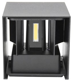 Външна стенна лампа черна с LED 2-светлина IP54 - Edwin