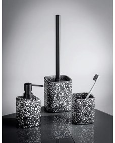 Черна чаша за четки за зъби Terrazzo - Wenko