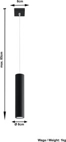 Черно метално висящо осветително тяло Castro – Sollux