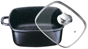 Тенджера с капак PETERHOF PH 15830-28, 28 см, 6.3 литра, покритие Granite, Черен