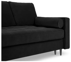 Разтегателен диван от черно кадифе Santo - Milo Casa