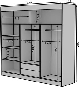 Гардероб Zaist plus плъзгащ се-Leuko