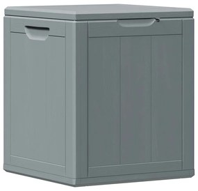 151233 vidaXL Градинска кутия за съхранение, 90 л, сива, PP Дървен вид