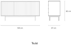 Сив нисък скрин 159x80 cm Sierra – Teulat