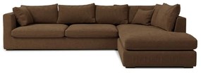 Кафяв ъглов диван (десен ъгъл) Comfy - Scandic