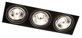 Комплект от 6 вградени прожектора черни GU10 AR70 без рамки 3-светлини - Oneon