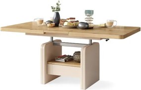 ЛЕКСУС Дъб Артизан/Бежов (Шампанско) - МОДЕРНА РАЗТЕГАТЕЛНА ХОЛНА МАСА С ПОВДИГАЩ МЕХАНИЗЪМ