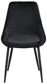Черни кадифени трапезни столове в комплект от 2 броя Sierra - Rowico