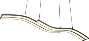 Матово черно метално LED висящо осветително тяло с дистанционно управление/затъмняващо се Spider – Trio Select