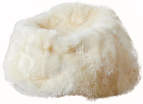 Бяла чанта за диван от овча кожа , ⌀ 110 cm - Native Natural