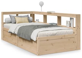 3324469 vidaXL Легло с рафтове за книги, без матрак, 90x200 см, бор масив