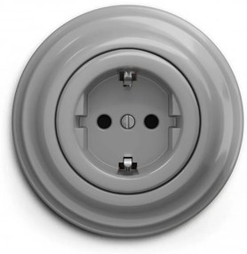 Kliklap - Ретро домашна розетка с рамка SCHUKO 230V/16A сива