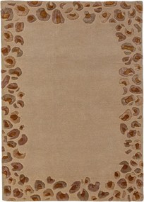 Ръчно изработен килим със смес от вълна в естествен цвят 160x230 cm Leopard Frame – Flair Rugs