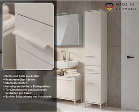 Кремав матов висок/тесен шкаф за баня 34x190 cm Laurino – Germania