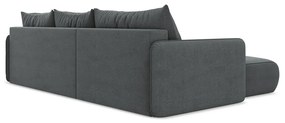 Сив разтегателен ъглов диван с място за съхранение (ляв ъгъл) Nanea – Makamii