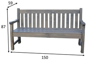 Сива дървена градинска пейка London - Rojaplast