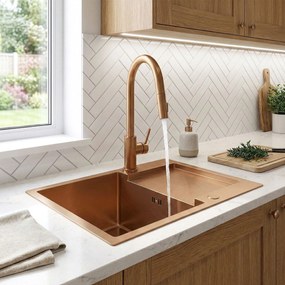 Стоманена мивка Paul BRUSH COPPER