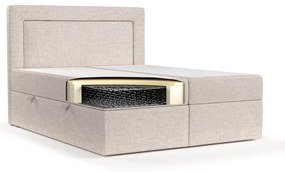 Бежово боксспринг легло с място за съхранение 140x200 cm Imagine – Maison de Rêve