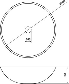 Кремава каменна кръгла мивка ø 40 cm Blok 1 – Sapho