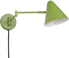 Зелена стенна лампа с огъваща се структура за контакт ø 15 cm Cosima – Trio