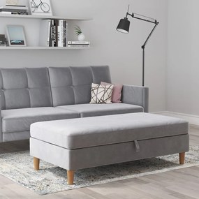 Светлосива кадифена табуретка Lilly – Støraa