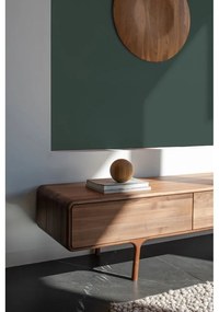 Кафява маса за телевизор от масивен орех 220x45x45 cm Fawn – Gazzda