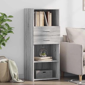 846178 vidaXL Висок шкаф, сив сонома, 50x42,5x124 см, инженерно дърво