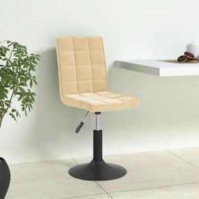 3089288 vidaXL Въртящи се трапезни столове, 4 бр, кремави, кадифе