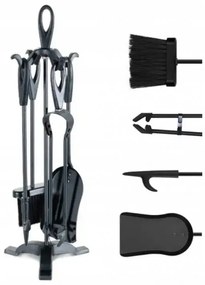 Комплект за камина със стойка - аксесоари от 4 части за камина и скара