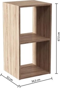 Рафт 5five Mix'n Modul, 2 отделения, MDF, 35x32x68 cm - Бял